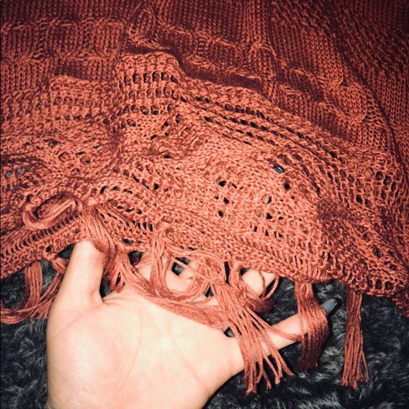 Dark orange see through pancho/shirt - Picture 2 of 5